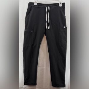 Figs Black Yola Skinny Scrub Pants with Drawstring Size Small Petite